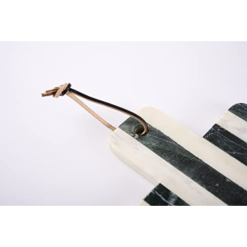 Mud Pie Striped Marble Board Set for Stylish Serving  