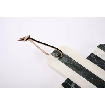 Mud Pie Striped Marble Board Set for Stylish Serving  