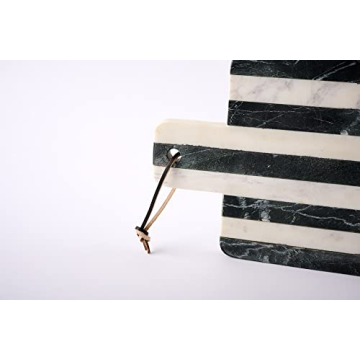 Mud Pie Striped Marble Board Set for Stylish Serving  