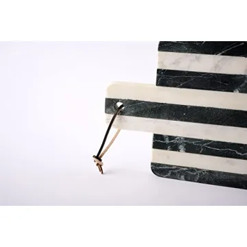 Mud Pie Striped Marble Board Set for Stylish Serving  