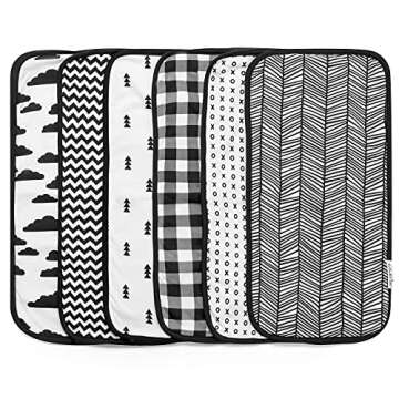 BaeBae Goods Burp Cloths for Baby Boy & Girl - Ultra Absorbent Burping Rags - Anti Shrink Unisex Burpy Clothes - Super Soft Jersey Cotton, Large 21"x10" - Thick for Newborn Cloth Diapers - 6 Pack