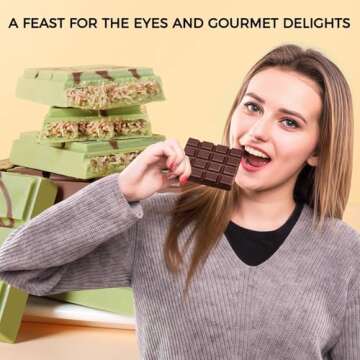 Fimary Chocolate Bar Mold - Non-Stick Chocolate Molds, Food Grade Silicone Deep Chocolate Bar Mold for Milk Chocolate Bar,Dubai Chocolate Bar Pistachio - Set of 2