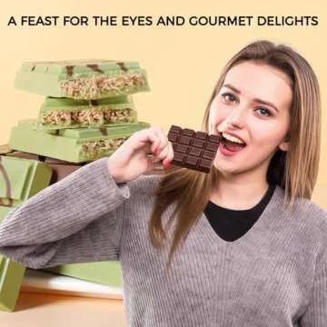 Fimary Chocolate Bar Mold - Non-Stick Chocolate Molds, Food Grade Silicone Deep Chocolate Bar Mold for Milk Chocolate Bar,Dubai Chocolate Bar Pistachio - Set of 2