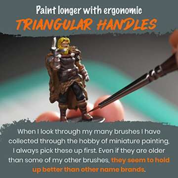 Fine Miniature Paint Brushes Set. Thin Detail Paint Brushes for Acrylic Painting, Watercolor. Oil. Tiny Model Paint Brushes for Plastic Models, Warhammer, Craft Paint By Numbers, Small Micro Detailing