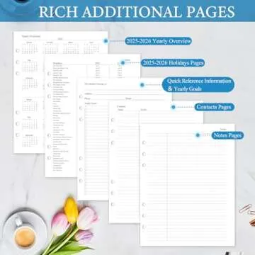 2025 Monthly Planner Refill, A5 Planner Inserts for 6 Holes,12 Monthly Calendars with Monthly Tabs, 5.5"x8.5", 6-Hole Punched
