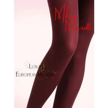 Mila Marutti Burgundy Tights for Women | Maroon Stockings for Women | Wine Color Semi Sheer Pantyhose Nylons - Burgundy, M