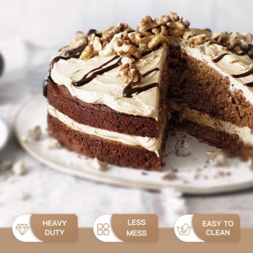 HONGBAKE Round Cake Pan Set for Baking, 8 Inch, Nonstick Deeper Circle Cake Pans with Wider Grips, 2 Pieces Layer Cake Tin, Cheesecake Mold, Huty Duty, Dishwasher Safe - Grey