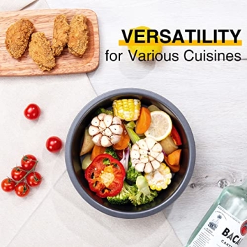 HONGBAKE Round Cake Pan Set for Baking, 8 Inch, Nonstick Deeper Circle Cake Pans with Wider Grips, 2 Pieces Layer Cake Tin, Cheesecake Mold, Huty Duty, Dishwasher Safe - Grey