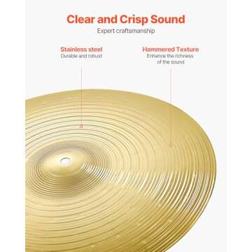 VEVOR 5-Piece Cymbal Pack for Drummers - Great Sound & Value