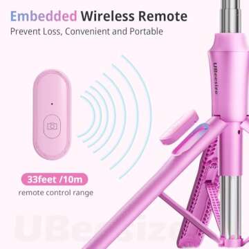 UBeesize 62'' Magnetic Selfie Stick Tripod with Remote