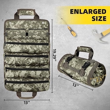 Heavy Duty Roll Up Tool Bag with Detachable Pouches