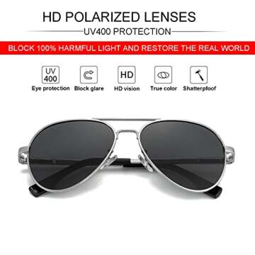 JOVAKIT Kids Small Polarized Aviator Sunglasses for Girls and Boys Age 4-16 (Silver/Grey)