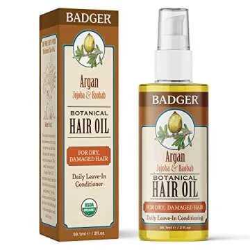 Badger Argan Hair Oil Organic Treatment for Frizzy Hair