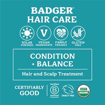 Badger - Argan Hair Oil w/Jojoba & Baobab, Moroccan Argan Oil Treatment for Dry Damaged or Frizzy Hair, Leave-In Conditioner, Organic Strengthening Moisturizer. 2 fl oz