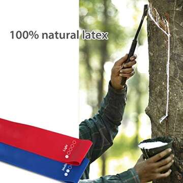 HOONSO 9 inch Resistance Loops Exercise Resistance Bands with Carry Bag and Instruction Guide for Fitness Home Gym, Working Out (Set of 5)