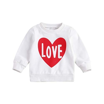 Adorable Valentines Day Sweatshirt for Toddler Girls - Heart Pullover