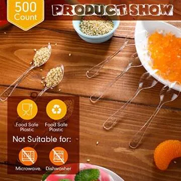 Nuogo 500 Pcs Clear Mini Spoons for Desserts and More