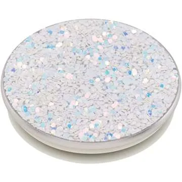 PopSockets Phone Grip with Expanding Kickstand, Glitter PopGrip - White