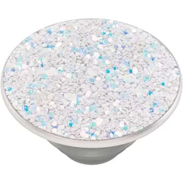 PopSockets Phone Grip with Expanding Kickstand, Glitter PopGrip - White