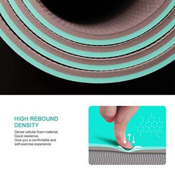 FBSPORT Yoga Mat - Eco-Friendly Non-Slip 1/4" Fitness Exercise Mat with Carrying Strap & Storage Bag...