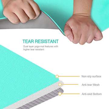 FBSPORT Eco-Friendly Yoga Mat with Carry Strap 72x24