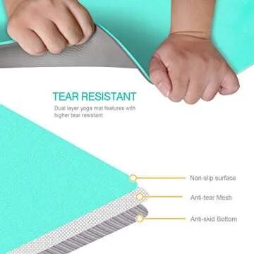 FBSPORT Eco-Friendly Yoga Mat with Carry Strap 72x24