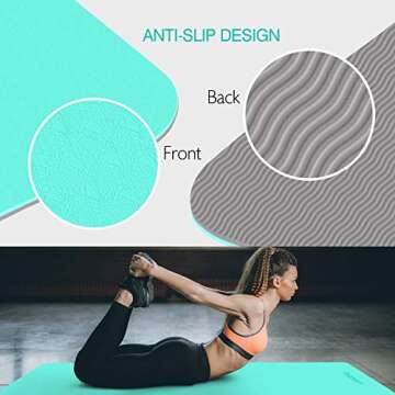 FBSPORT Eco-Friendly Yoga Mat with Carry Strap 72x24