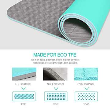 FBSPORT Eco-Friendly Yoga Mat with Carry Strap 72x24