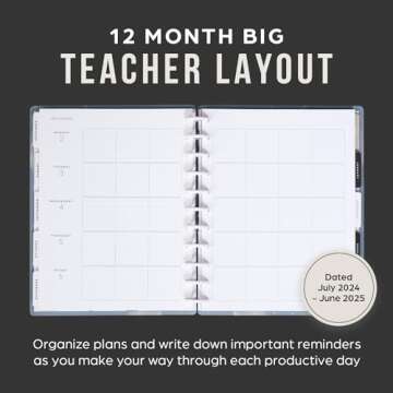 Happy Planner Disc-Bound 12-Month Academic Planner, July 2024–June 2025 Daily and Monthly Planner,...