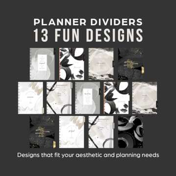 Happy Planner Disc-Bound 12-Month Academic Planner, July 2024–June 2025 Daily and Monthly Planner, Big Size, Teacher Layout, Charcoal Tones, 72 Pages, 2 Sticker Sheets, 8 1/2" x 11"