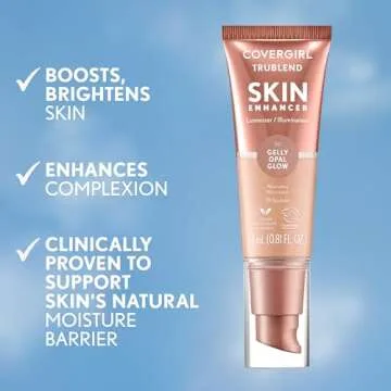 CoverGirl TruBlend Skin Enhancer, Opal Glow, Luminizer, Healthy-Looking Glow, Flexible Coverage, Clean & Vegan, Water-Based Formula, For All Skin Tones, 0.81oz