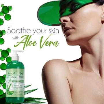 SATIN SMOOTH Aloe Vera Gel, Post-Wax Soothing Formula to Reduce Redness and Soothe Irritated Skin, H...