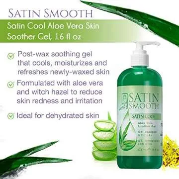 Satin Smooth Aloe Vera Gel for Post-Wax Care and Hydration