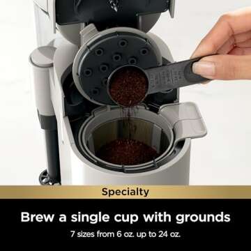 Ninja Pod & Grounds Specialty Single-Serve Coffee Maker, K-Cup Pod Compatible, Brews Grounds, Compac...