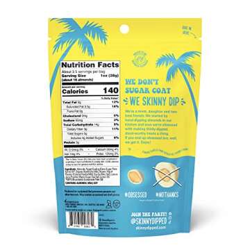 SkinnyDipped Fan Favorites Almond Variety Pack, Healthy Snack, Plant Protein, Gluten Free, 3.5 oz Resealable Bags, Pack of 5