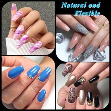 LoveOurHome 240pc Medium Coffin Fake Nail Tips Clear Gel X Nail Tips Full Cover Clear Press on Nails Coffin Acrylic Nail Tips Artificial Nails Short Ballerina Fake Fingernail Gel Nail Extension Tips