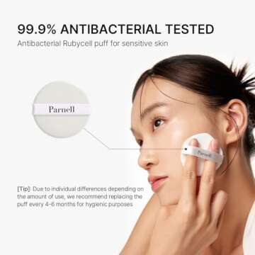 Parnell Cicamanu Serum Cushion - Moisturizing Foundation for Soothing, Coverage, Glass Skin and Lightweight for Sensitive and Dry Skin Pearl Skin (0.52 Fl Oz) (#23 Natural Beige)