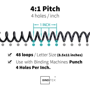 Durable Binditek Plastic Binding Coils - 100 Pack