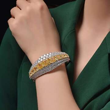 S925 Silver 11ct Bracelet with Yellow Diamonds for Women