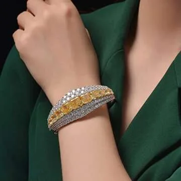 S925 Silver 11ct Bracelet with Yellow Diamonds for Women
