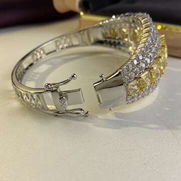 S925 Silver 11ct Bracelet with Yellow Diamonds for Women