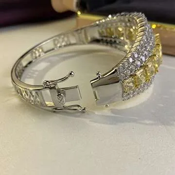 S925 Silver 11ct Bracelet with Yellow Diamonds for Women