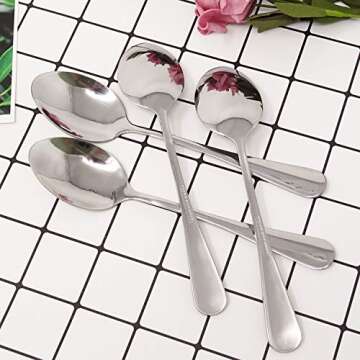 Honbay 4-Piece Stainless Steel Dinner Spoons Set