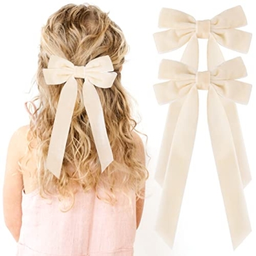 2PCS Velvet Hair Bows for Kids and Women - Stylish Clips