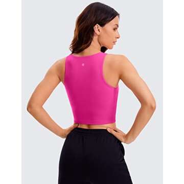 CRZ YOGA Womens Butterluxe Double Lined Cropped Tank Top - Stylish Comfort for All Occasions