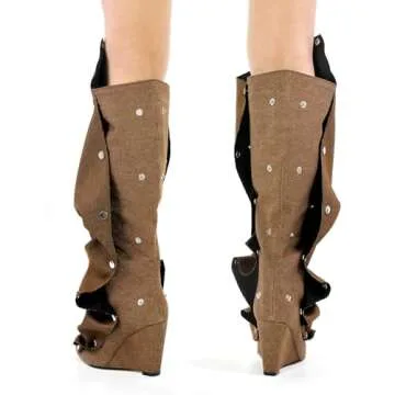 Pinokino Wedge Heel Shark Boots for Women - Stylish Comfort