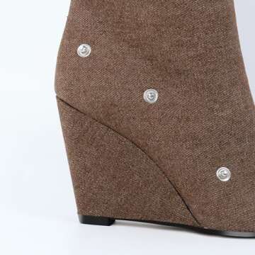 Pinokino Wedge Heel Shark Boots for Women - Stylish Comfort