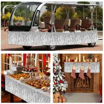 BEISHIDA 3 Packs 30 Feet Metallic Foil Fringe Garland Tinsel Streamers，Shiny Silver Wall Hanging Tinsel Fringe Banners for Wedding Birthday Party Decoration Halloween Christmas New Year