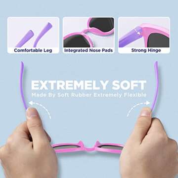 RIVBOS Kids Sunglasses with Strap - Polarized UV Protection