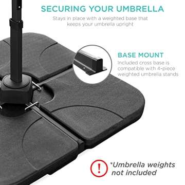 Best Choice Solar LED Cantilever Patio Umbrella 10ft